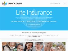 Tablet Screenshot of legacyquote.com